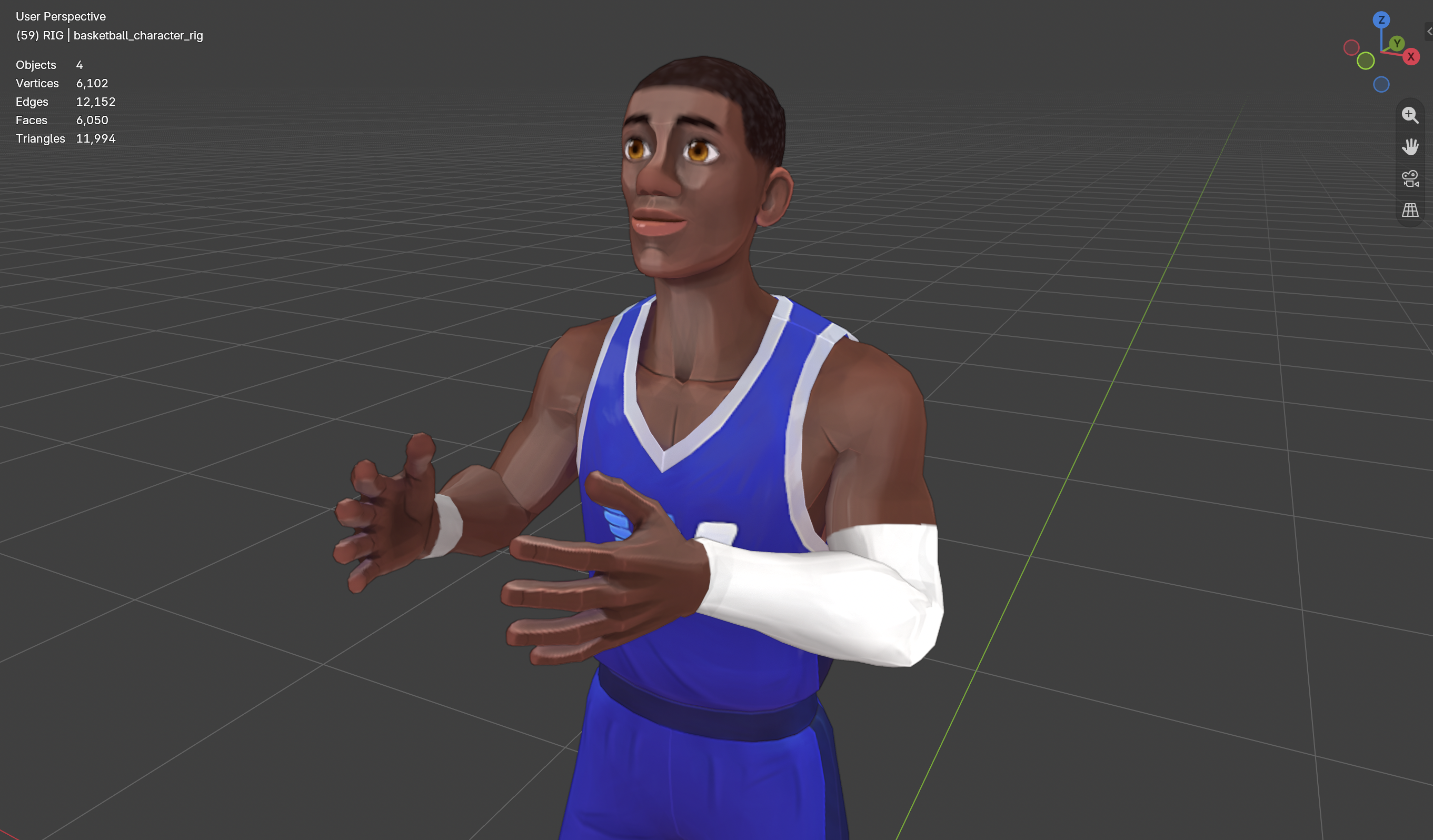 Basketball character final facial detail