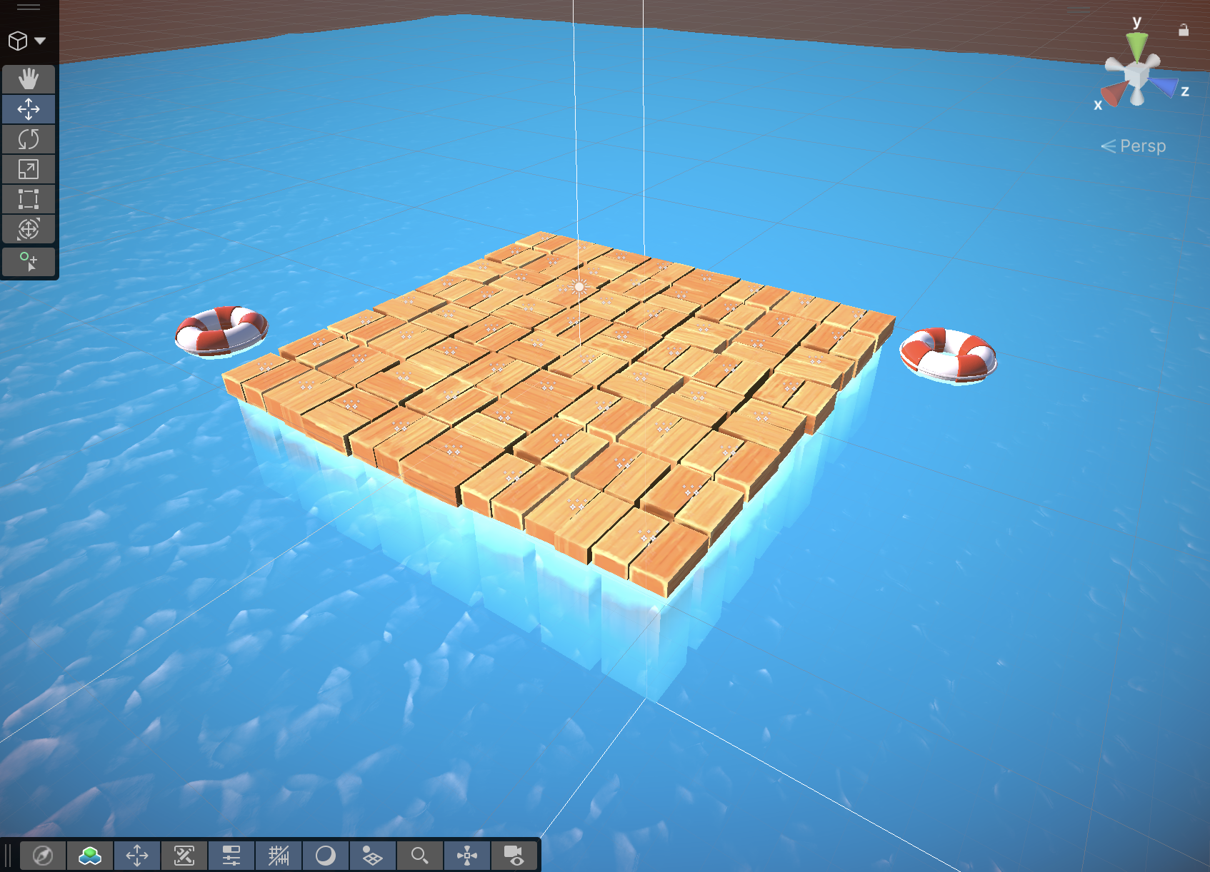 Board Brawl scene assembled in Unity