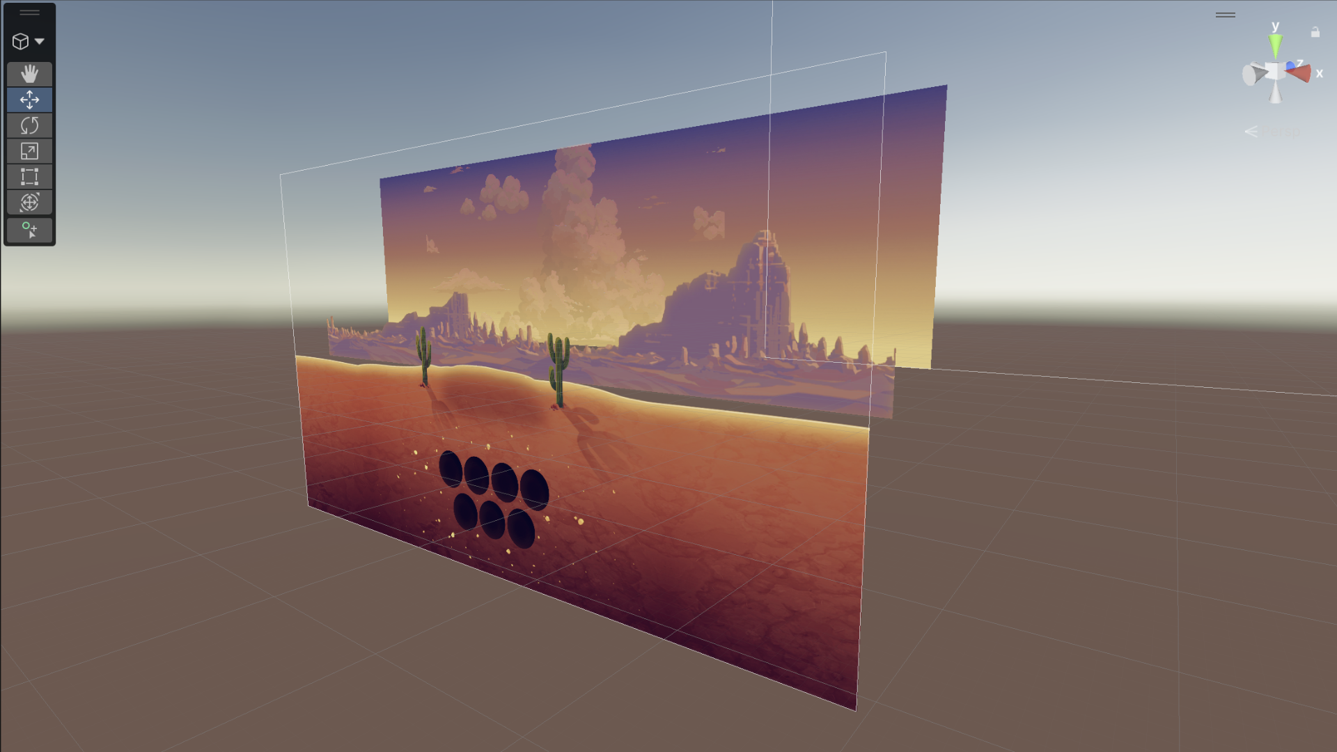Cash Edge layered desert environment artwork