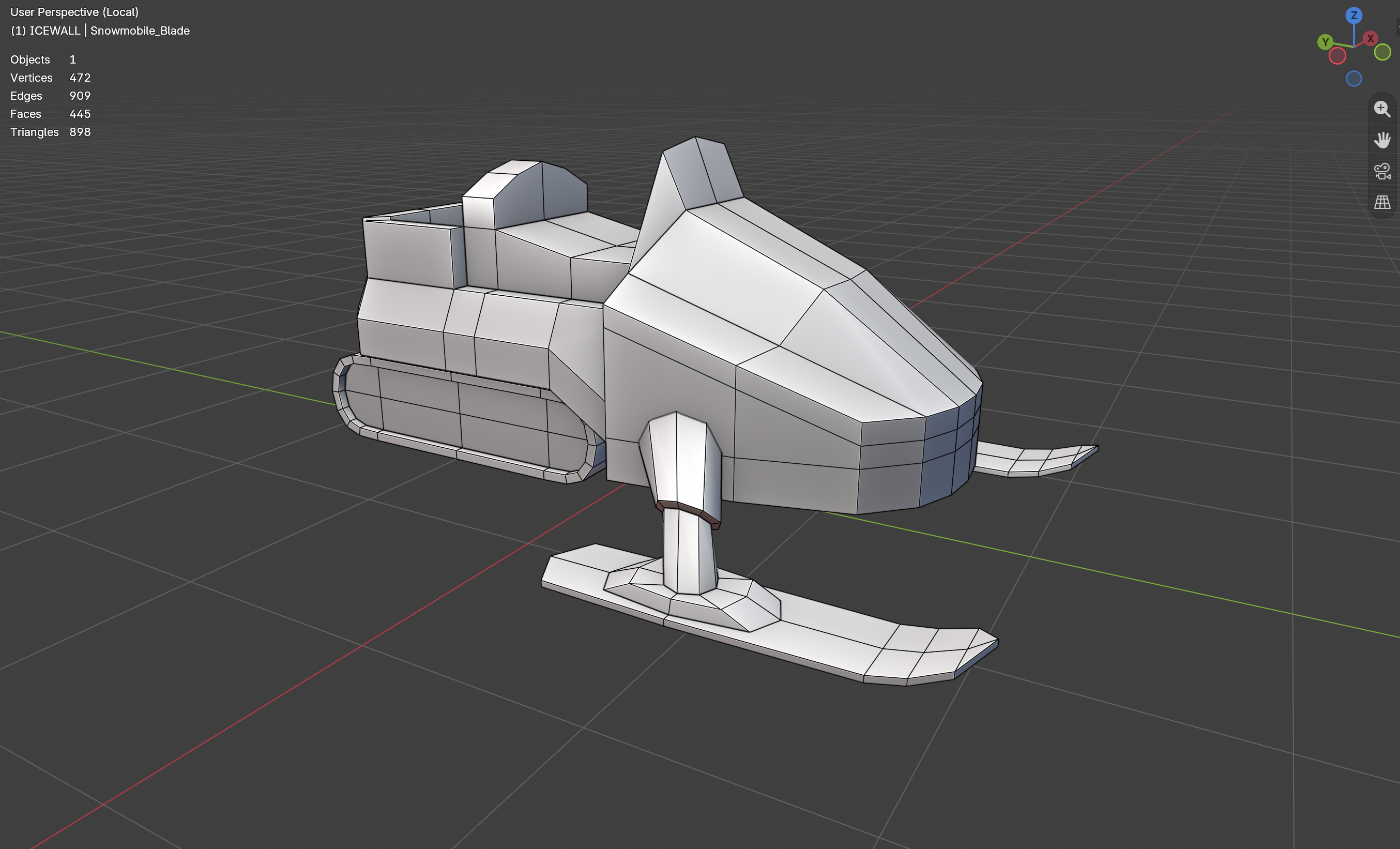 SnowDown vehicle wireframe model