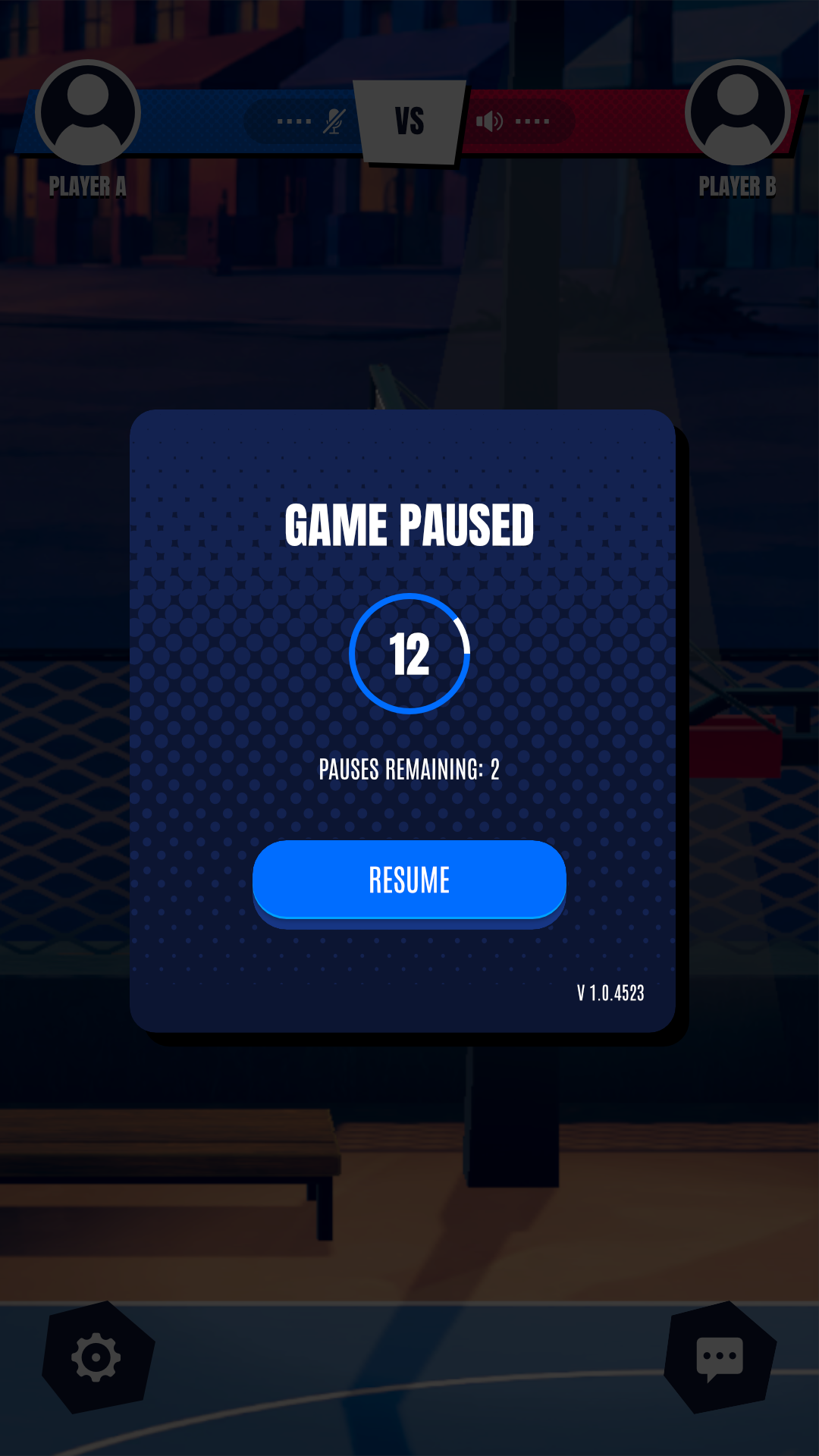 Game pause interface